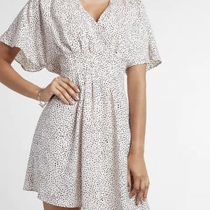 Express pink and black polka dot dress